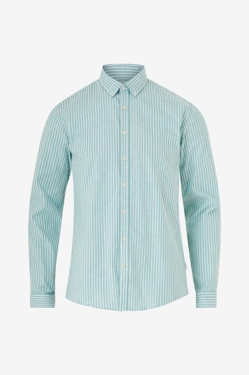 Lindbergh - Skjorte Striped Superflex Oxford L/S - Blå