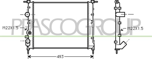 PRASCO DA220R001 Radiator motorkjøling PRASCO DA220R001 Radiator motorkjøling