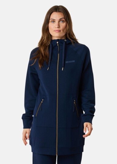 Seaside Lounge Relax Zip Hood Long W Dk. Navy 40 Hoodies
