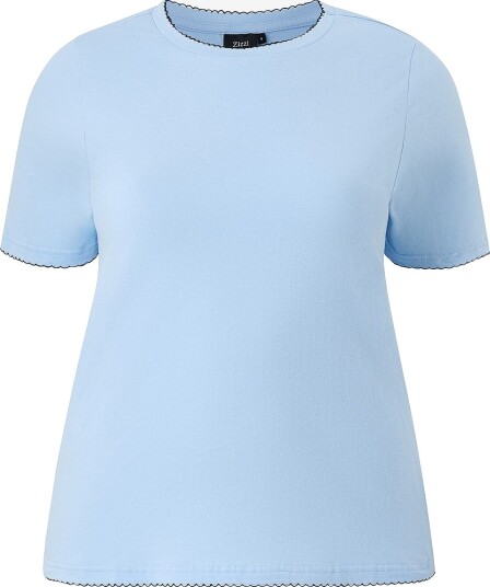 Zizzi T skjorte Mmeghan S/S Fitted Tee Blå