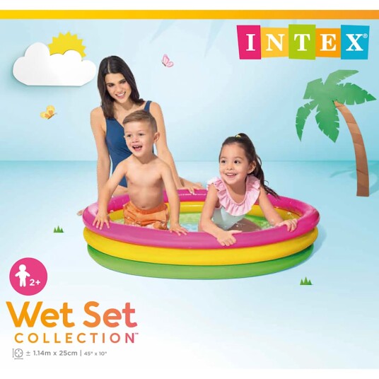 Intex Sunset Oppblåsbart basseng 3 ringer 114x25 cm Intex Sunset Oppblåsbart basseng 3 ringer 114x25 cm