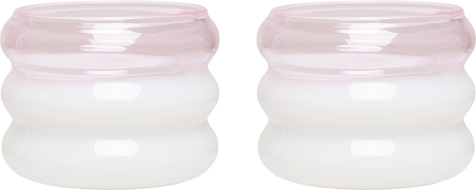 Design Letters Bubble Lysestake 2-pakning Milky White/Pink Ø5,6 cm