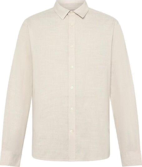 KnowledgeCotton Apparel Dune Regular Stripe Shirt Creme Stripe
