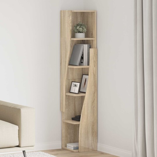 vidaXL Hjørneskap 27,5x27x140cm Konstruert tre Sonoma eik