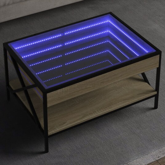  Salongbord med Infinity LED sonoma eik 70x50x38 cm 847703