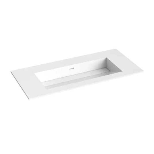 Korsbakken Corian Med Skrå Bunn Uten Kranhull Hvit Matt 100cm