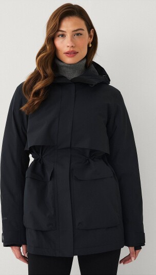 Áhkká Parka Padded Parka W Adjustable Waist Svart