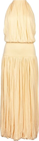 TOTEME Gathered Jersey Midi Dress   YELLOW   S