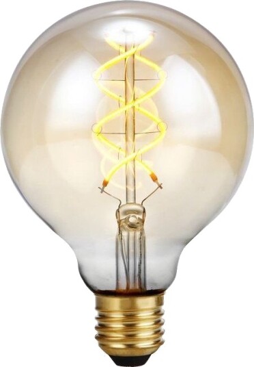 Spl E27 5W 3 trinns dimbar LED pære G95 Gold Filament Flex 2200K 460lm Dimbar : Dimbar Kulør : Ekstra varm Spl E27 5W 3 trinns dimbar LED pære G95 Gold Filament Flex 2200K 460lm Dimbar : Dimbar Kulør : Ekstra varm