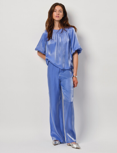 Dante6 Dante6-Simo Shimmer Back Detail Top - Blue - 34