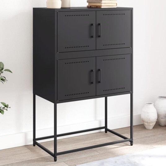 Skjenk svart 68,5x38,5x107 cm stål 8721102633652