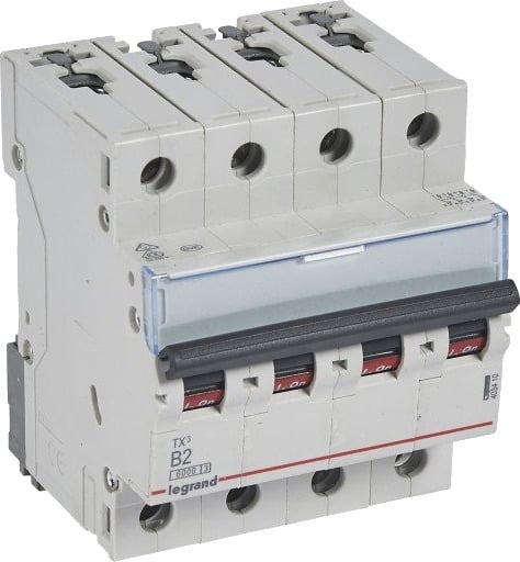 Legrand TX³ MCB automatsikring B2 4P 4M 6/6kA