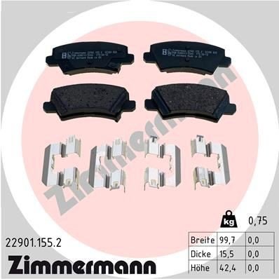 Bremseklosser ZIMMERMANN 22901.155.2 Bremseklosser ZIMMERMANN 22901.155.2