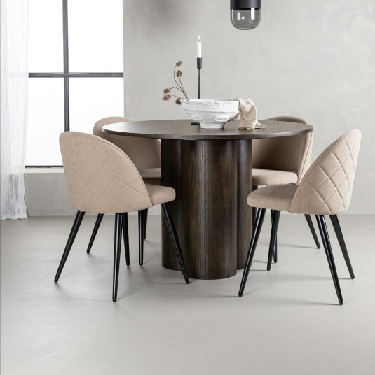 Spisegruppe Venture Home Olivia med 4 Velvet Stitches Stoler
