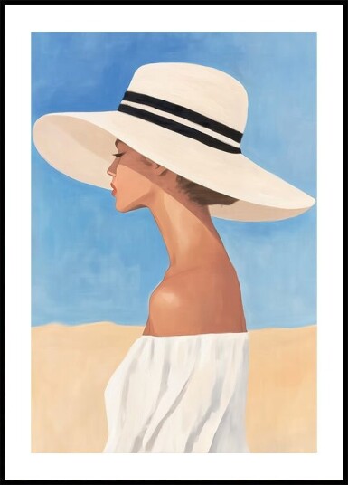 Woman in Wide Brimmed Hat Plakat Plakat / 30x40cm
