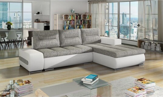 Seksjon Eltap Ottavio 275x180x85 cm Berlin 01 Soft 17 Grå Hvit Høyre