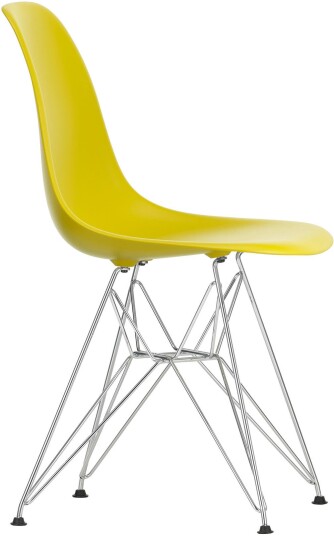 Vitra - Eames Plastic Chair Dsr 34 Mustard Chrome Base Spisestoler Charles & Ray Gul Metall/plast