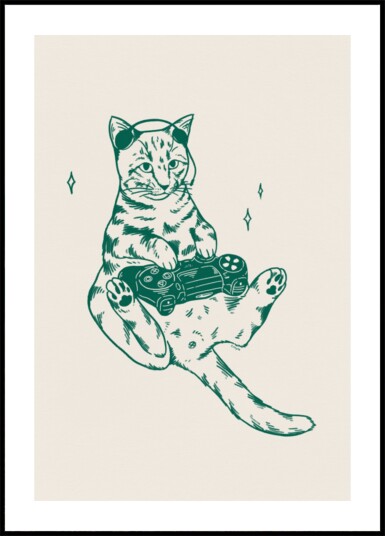 Gamer Cat Chill Plakat / 30x40