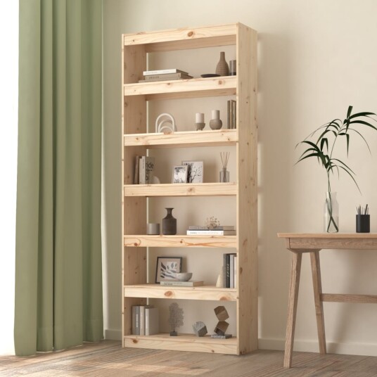 vidaXL Bokhylle/romdeler 80x30x199,5 cm heltre furu vidaXL Bokhylle/romdeler 80x30x199,5 cm heltre furu