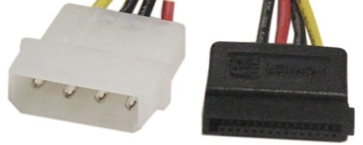 Deltaco SATA Strømkabel 15-pin til 4-pin Molex for Harddisker