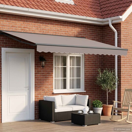 vidaXL Manuell markiseramme med LEDs Antrasitt 4 x 2 m Aluminium
