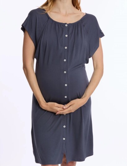 Cache Coeur Maternity And Nursing Nightdress Louna - Navy - XXL Regular