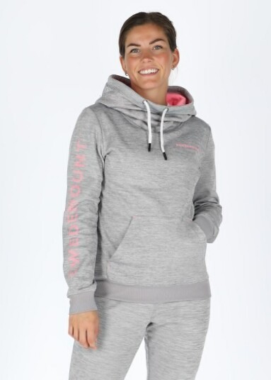 Swedemount Training Logo Hood W Lt Greymelange/Lt Pink 44 Hoodies