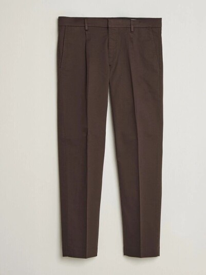 NN07 Bill Pleated Cotton Chinos Deep Truffle
