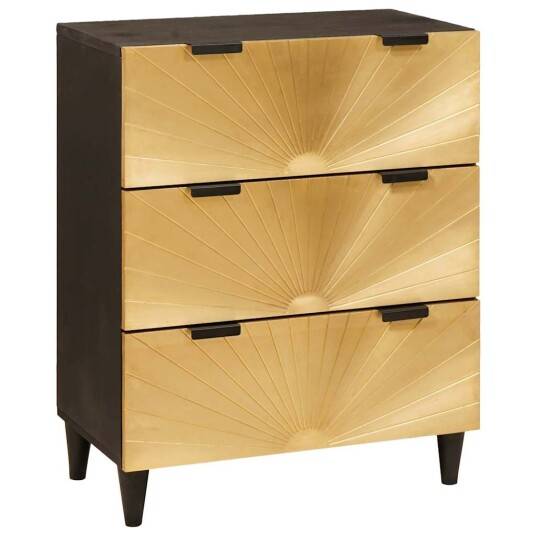  Serviesskap Svart og Gull 60 x 33 x 75 cm heltre mango