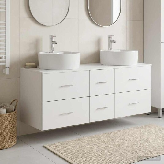 vidaXL Baderomsinnredningssett 3 stk. Hvit 49,5 x 44,5 x 65 cm vidaXL Baderomsinnredningssett 3 stk. Hvit 49,5 x 44,5 x 65 cm