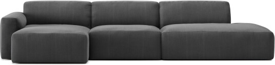 No Ga - Brick 3-Seater Chaise Lounge Open End Right Shadow Dark Grey Sofaer Grå