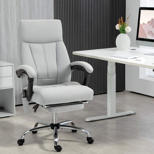 Ergonomisk massasjekontorstol med fotstøtte