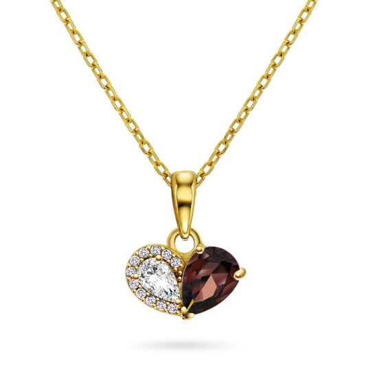 Pan Jewelry Smykke i 925 forgylt sølv med brun zirkonia Pan Jewelry Smykke i 925 forgylt sølv med brun zirkonia