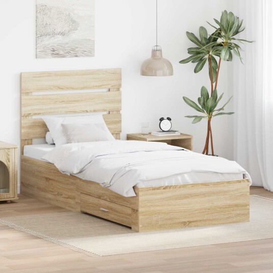  Sengestamme Sonoma Eik og Sølv 75 x 190 cm Konstruert tre
