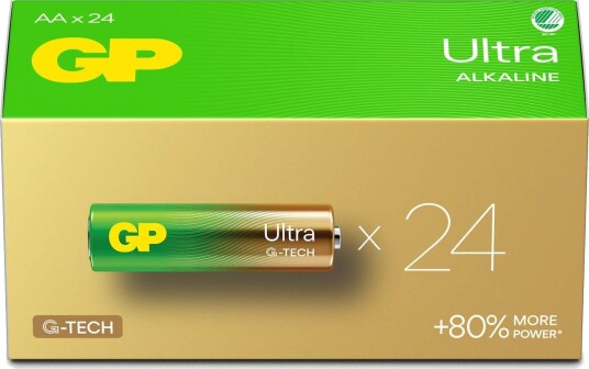 GP Ultra Alkaline Battery AA LR6 24-pk