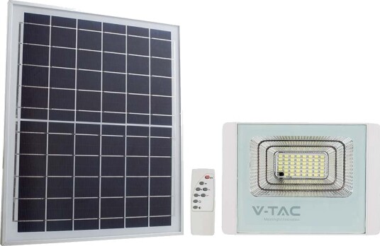 V Tac 40W LED solcelle lyskaster med solcellepanel 4000K IP65 fjernkontroll utendørs 3.2V Kulør : Nøytral