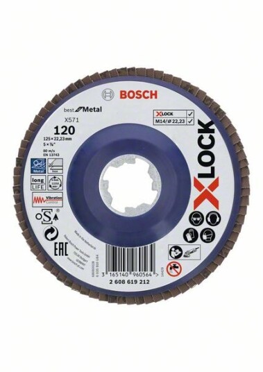 Bosch X-LOCK Lamellslipeskive Ø125mm G120 Best for Metal