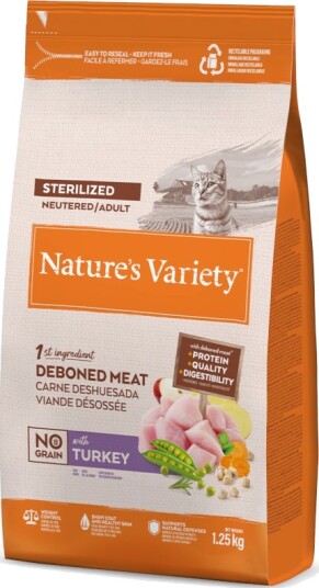 Nature’S Variety Tørrfôr Adult Nature'S Variety No Grain Sterilised Sparepakke Kalkun 2 X 1.25 kg