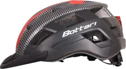 Sykkelhjelm Bottari 94004Rb, Svart/Rød, L/Xl