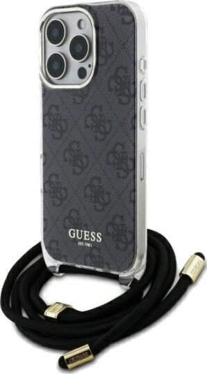 Guess Crossbody 4G Print Etui for iPhone 16 Pro - Svart