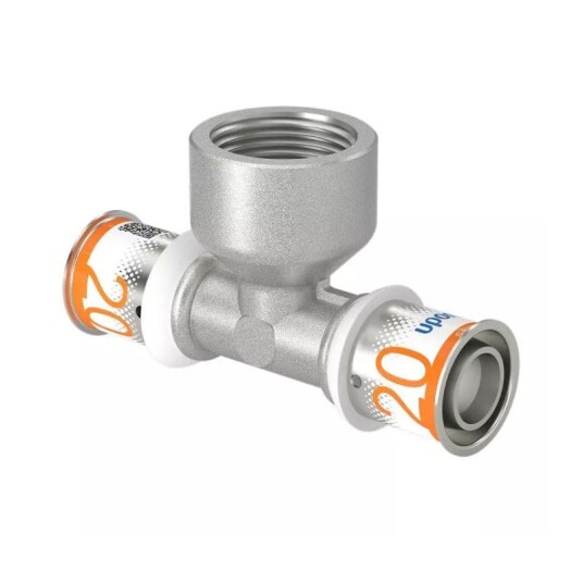 Uponor S-press Plus T-rør 20mm x 3/4" med Innvendig Gjenge