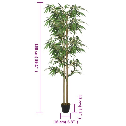 Kunstig bambustre 988 blader 150 cm grønn Kunstig bambustre 988 blader 150 cm grønn
