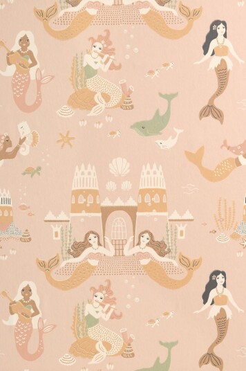 Majvillan Tapet Mermaid Reef Sweet Pink