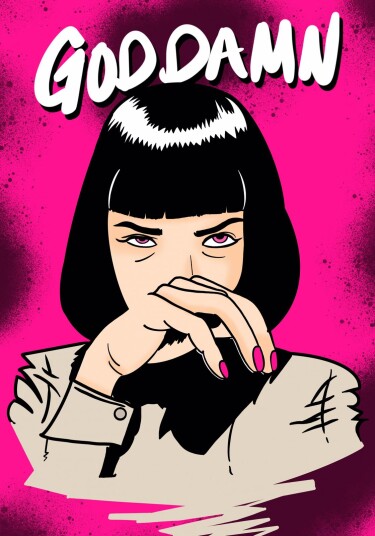 Plakat Goddamn Illustrasjon Plakat Goddamn Illustrasjon