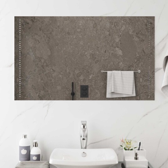 vidaXL LED Badevindu Gjennomsiktig 100 x 60 cm herdet glass