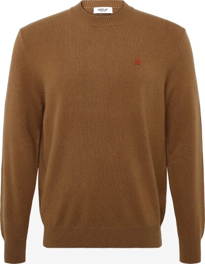 Replay Sweater Regular Red Logo   BROWN   M