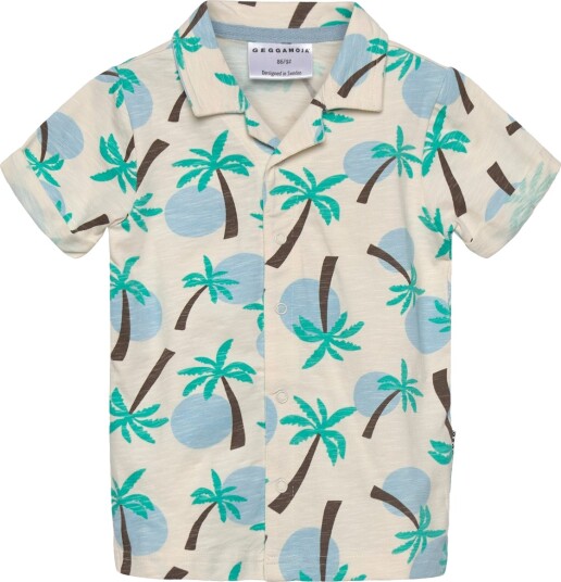 Geggamoja Shirt Palm Tree Cream 122/128