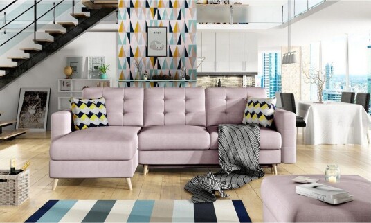 Seksjon Eltap Asgard L 248x93x162 cm Soro 61 Zigzag 53 Rosa Mønster Seksjon Eltap Asgard L 248x93x162 cm Soro 61 Zigzag 53 Rosa Mønster