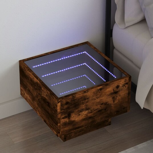  Salongbord med Infinity LED røkt eik 40x40x30 cm 3284067