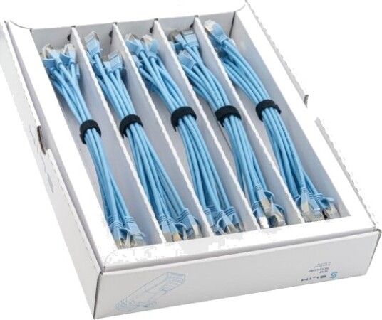 Wirewin Slim Cat6A U/FTP 0.25m blå 50 pack SLIM LS K6A 0.25 BL 50